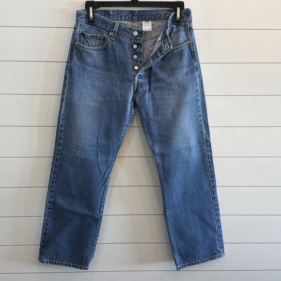 Levi's Other - Vintage Levis Jeans 501 Mens 34X32 Blue Denim 2004 Button Fly Straight 32.5X28